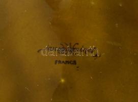 Sarreguemines France 6 személyes mohaszínű kínáló készlet, jelzett, minimális kopással, d: 23,5 cm