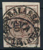 1850 6kr HP III 2 bélyegzéssel "BALASSA GYARMAT" és "HATVAN"
