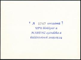 2024 150 éves az Egyetemes Postaegyesület fogazott + vágott blokk ajándék tokban, ajándék a MABÉOSZ ...