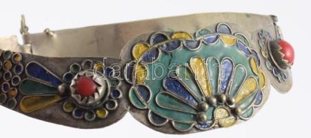 cca 1900 Észak-afrikai zománcozott nyakék, 14x12 cm