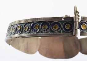 cca 1900 Észak-afrikai zománcozott nyakék, 14x12 cm