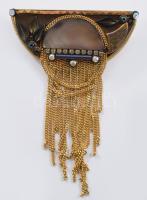 Marena aranyozott bross, jelzett, 8x5 cm
