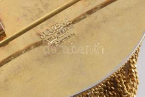 Marena aranyozott bross, jelzett, 8x5 cm