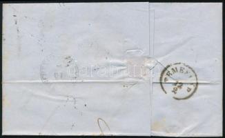 1857 9kr MP IIIb levélen teljes tartalommal "SZEGEDIN" - "TEMESVÁR" - Weisskirch...