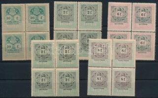 1898 5 klf okmánybélyeg négyestömb