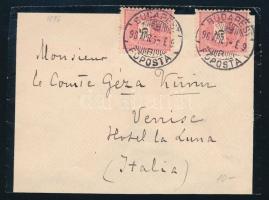 1896 2 x 5kr levélen Olaszországba