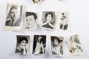 Vegyes magyar és külföldi színészeket, énekeseket, zenészeket ábrázoló fotók (Sophia Loren, Gina Lol...