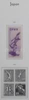 Japán gyűjtemény kezdemény az 1960-as évek elejétől 1979-ig + néhány korábbi érték jobbakkal. Szép, de erősen kiegészítésre szoruló anyag szinte új állapotú Leuchtturm falcmentes előnyomott albumban.