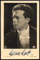 Hans Holt német filmszínész aláírása fényképén