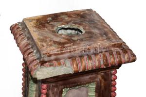 1898 Jebaczek jelzéssel szecessziós posztamens plasztikus növényi ornamentikával díszítve. Osztrák-M...