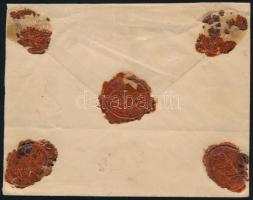 1892 Díjjegyes boríték pénzes levélként feladva 5kr és 8kr díjkiegészítéssel "SZIGET SZ.MIKLÓS&...