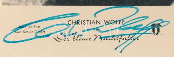 Christian Wolff (1938-) német filmszínész aláírása fényképén
