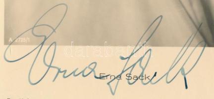 Erna Sack (1898-1972) német szoprán aláírása fotólapon