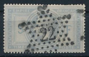 Franciaország 1869 Napóleon szürkéskék bélyeg (pár fog hiány felül) szokatlanul szép állapotban Mi 32 (Mi EUR 1.000.-)