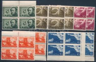 1941 Gróf Széchenyi István sor 4-es tömbökben, a 10f kivételével mind plusz 1-1 db 4-es tömbben