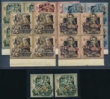 1953 II. Rákóczi Ferenc (II.) sor 4-es tömbökben + 2 db 20f (lemezhiba?) (10.000)