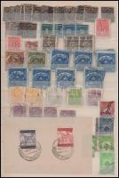 Vegyes külföldi bélyegek A4 berakólap mindkét oldalán, közte sok tízes