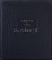 USA gyűrűs berakó A4 méretben, fekete borítóval, benne 12 db műanyag lap (6-7 osztásúak)