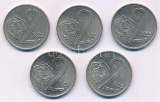 Csehszlovákia 1972-1980. 2K Cu-Ni (5xklf) T:AU,XF
Czechoslovakia 1972-1980. 2 Koruny Cu-Ni (5xdiff)...