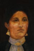 Márkus P jelzéssel: Női portré, 1899. Olaj, vászon. Javított. Dekoratív, kissé kopott fakeretben. 67...