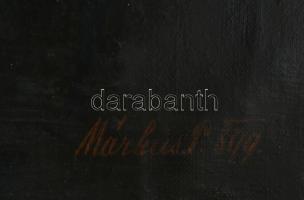 Márkus P jelzéssel: Női portré, 1899. Olaj, vászon. Javított. Dekoratív, kissé kopott fakeretben. 67...