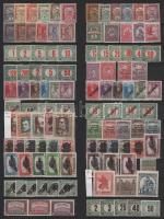 1915-1920 Összeállítás, benne 15 sor + 4 db önálló bélyeg, nagyalakú berakólapon