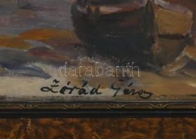 Zórád Géza (1896-1959): Napfényes vízparti táj. Olaj, karton. Jelzett. Dekoratív fakeretben. 20x30 c...