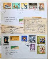 Nagy Ausztria levéltétel 900 db ajánlott levél dekoratív több bélyeges bérmentesítésekkel (összesen ...