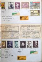 Nagy Ausztria levéltétel 900 db ajánlott levél dekoratív több bélyeges bérmentesítésekkel (összesen ...