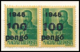 1945 Kisegítő 100P/12f pár. a bal oldali hiányos felülnyomással
