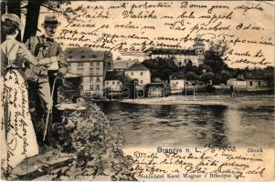1903 Brandys nad Labem, Brandys nad Labem-Stará Boleslav; Zámek / castle. Karel Wagner Art Nouveau m...