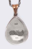 Részben ezüst (Ag) medálos nyaklánc, szintetikus rubinnal, jelzett, bruttó 14g