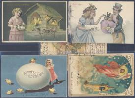 5 db régi húsvéti üdvözlőlap, többnyire litho / 5 Easter, mainly litho
