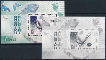1998 Földrészek állatai normál és feketenyomat blokk fekete sorszámmal (31.500)