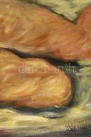 Jelzés nélkül, XX. sz. közepe: Fekvő női akt. Olaj, vászon. Apró sérüléssel, 64×98 cm