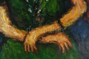 Czóbel jelzéssel: Női portré. Olaj, vászon. Apró sérüléssel, 90×70 cm