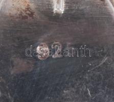 Részben ezüst (Ag) fülbevaló pár, szintetikus rubinnal, jelzett, bruttó 13,6g