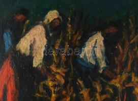 Koszta jelzéssel: Kukoricásban. Olaj, vászon. 60x67 cm