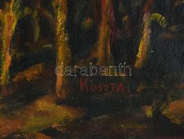 Koszta jelzéssel: Kukoricásban. Olaj, vászon. 60x67 cm