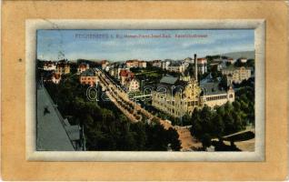 Liberec, Reichenberg; Kaiser-Franz-Josef-Bad, Radetzkystrasse / bathhouse, street (EK)