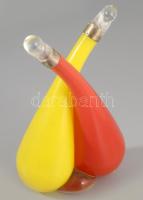 Színes üveg olaj-ecet kínáló, m: 19 cm