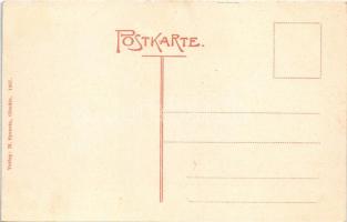 Olomouc, Olmütz; Oberring mit Kaiser Franz Josef-Denkmal / monument, squre, shops (crease)