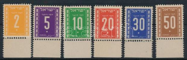 Izrael 1949 Portó sor tabbal Mi 6-11 (Mi EUR 150.-)