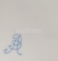 Nagyméretű máz alatti kobalt festésű hagymamintás kínáló, jelzett, hibátlan, d: 30,5 cm, m: 9,5 cm