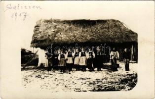1917 Galizien / WWI German and Austro-Hungarian K.u.K. military, cottage in Galicia in winter. photo...