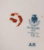 Hollóházi kézzel festett virágmintás váza, jelzett, hibátlan, m: 24 cm