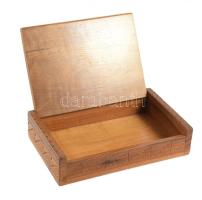 Faragott fa díszdoboz, 11x17 cm