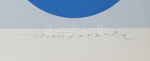 Matti Koskela (1933-2020): Geometrikus kompozíció (cím nélkül), 1970-es évek. Szitanyomat, papír. Je...