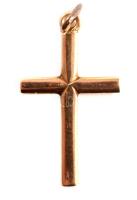 Arany (Au) kereszt medál, 14k, jelzés nélkül, nettó 0,6g