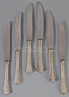 Ezüst (Ag) 6 személyes 40 részes evőeszköz készlet, 1872-1937, illetve 1937-1966 közötti fémjel, klf...